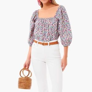 Tuckernuck Ditsy Floral Brooks Blouse Size XS NWT